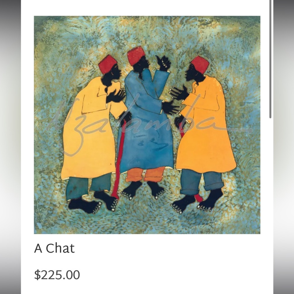 “A chat” painting original.
